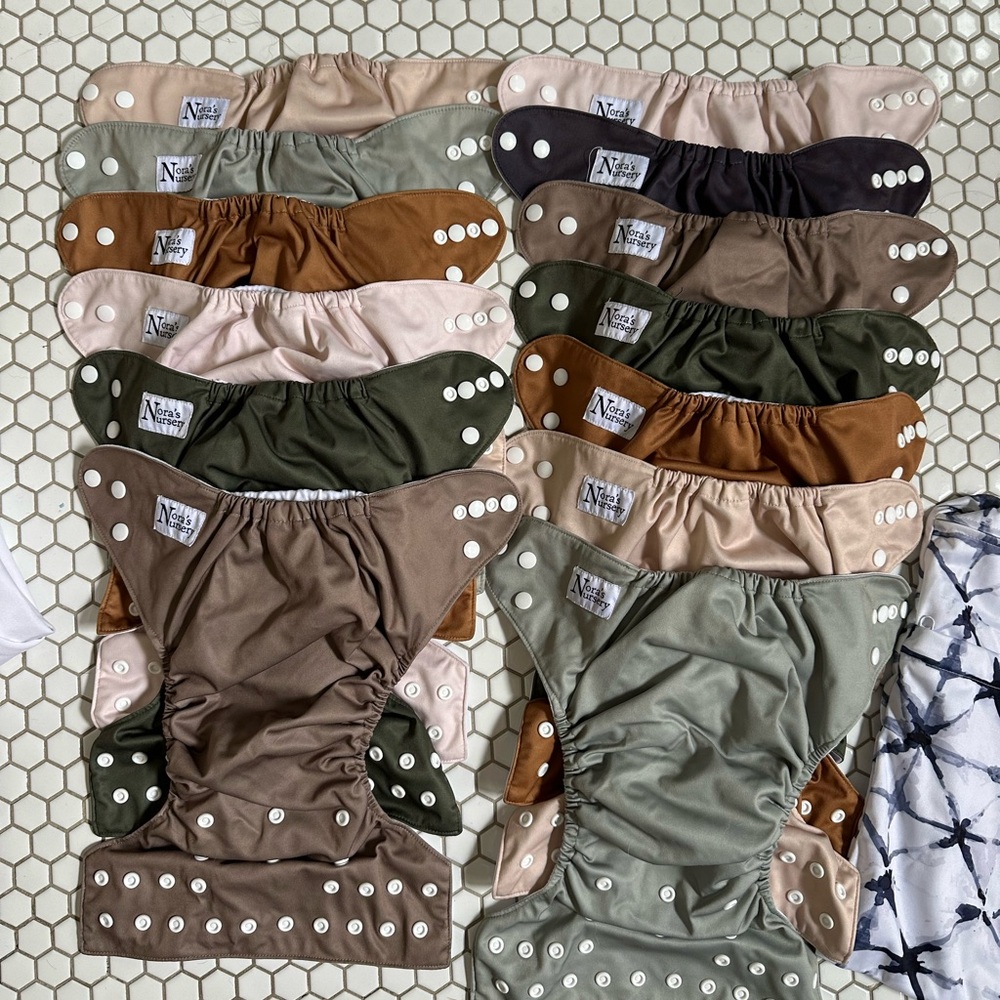 Nora’s Nursery Cloth Diapering Set - 13 Outers 24 Inners
